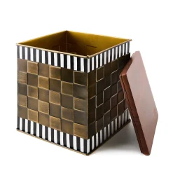 Courtly Stripe Short Storage Bin