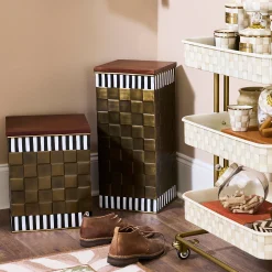 Courtly Stripe Tall Storage Bin