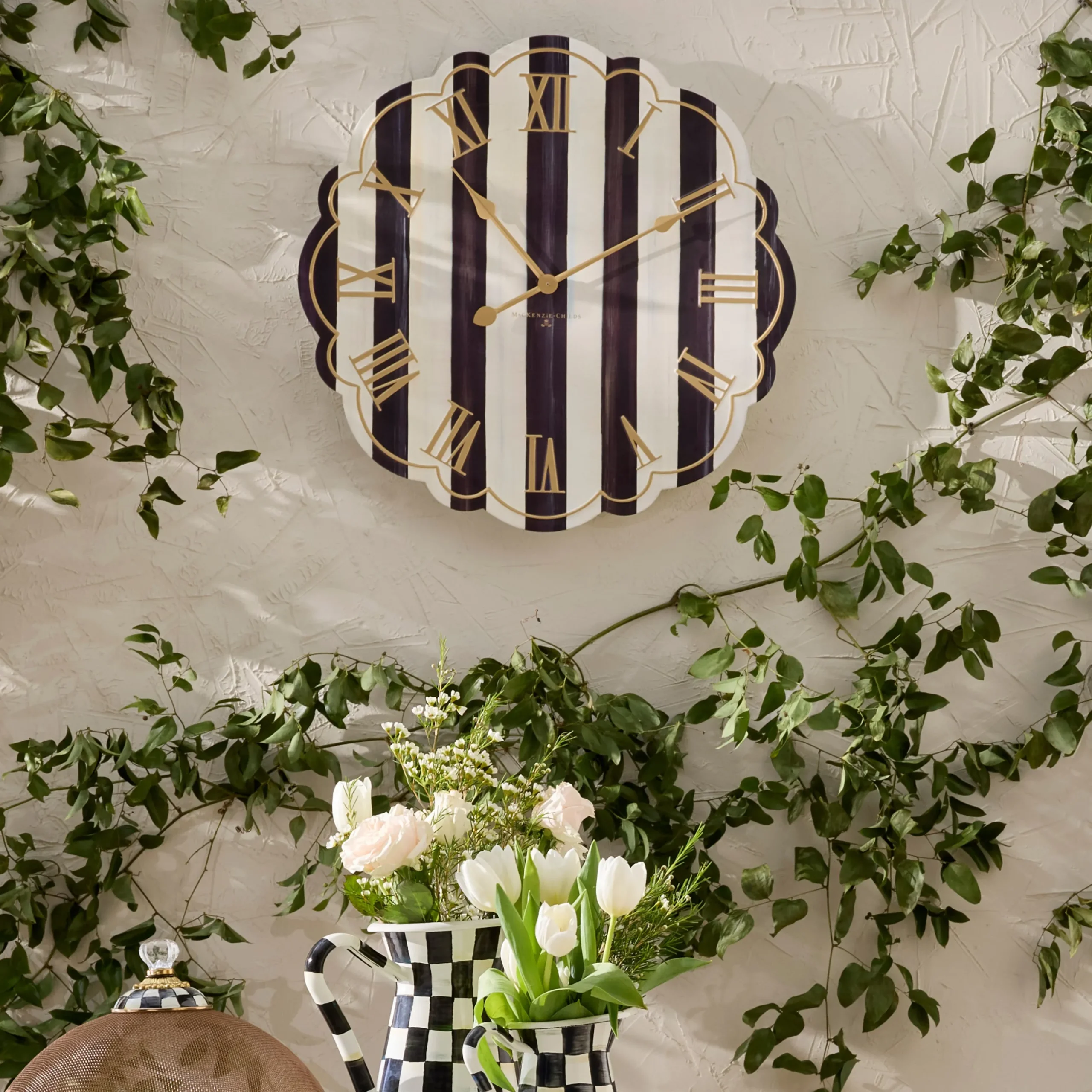 Courtly Stripe Wall Clock