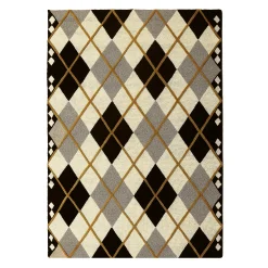 Cream Argyle 5' x 8' Rug