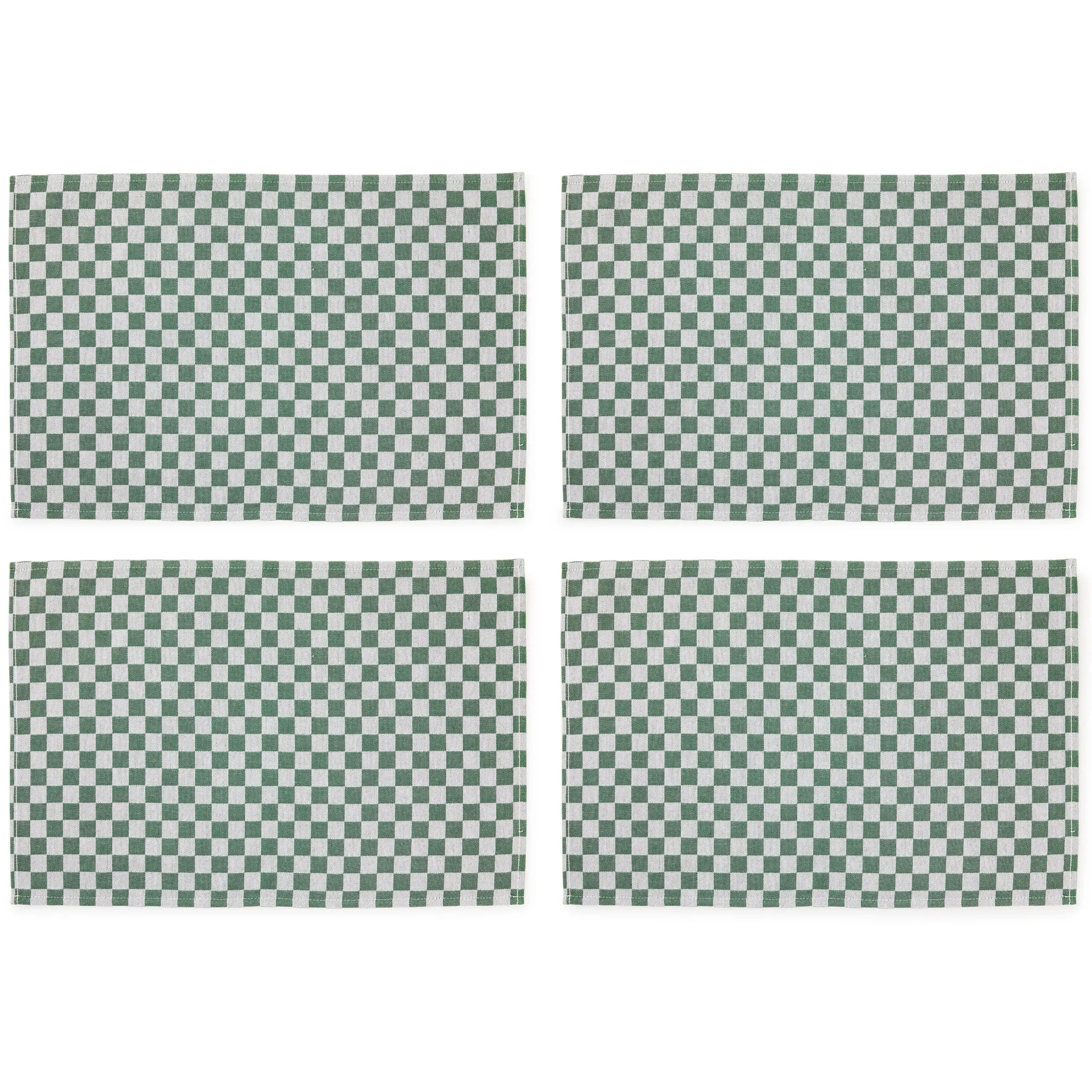 Dark Green Check Placemat, Set of 4