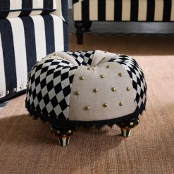 Diamond and Dot Footstool