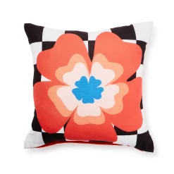 Dolce Vita Outdoor Red Flower Throw Pillow