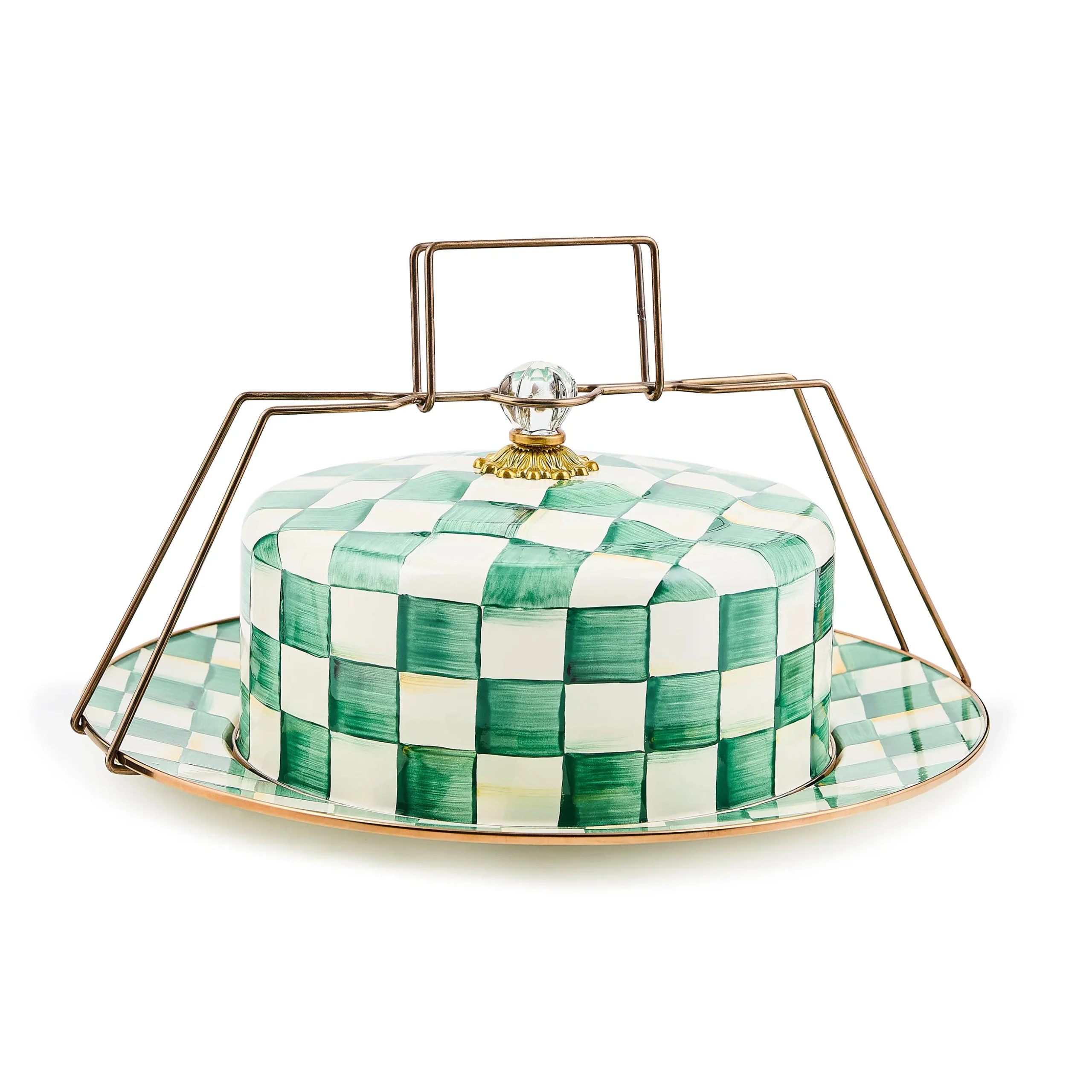 Emerald Check Cake Carrier