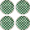 Emerald Check Chargers, Set of 4