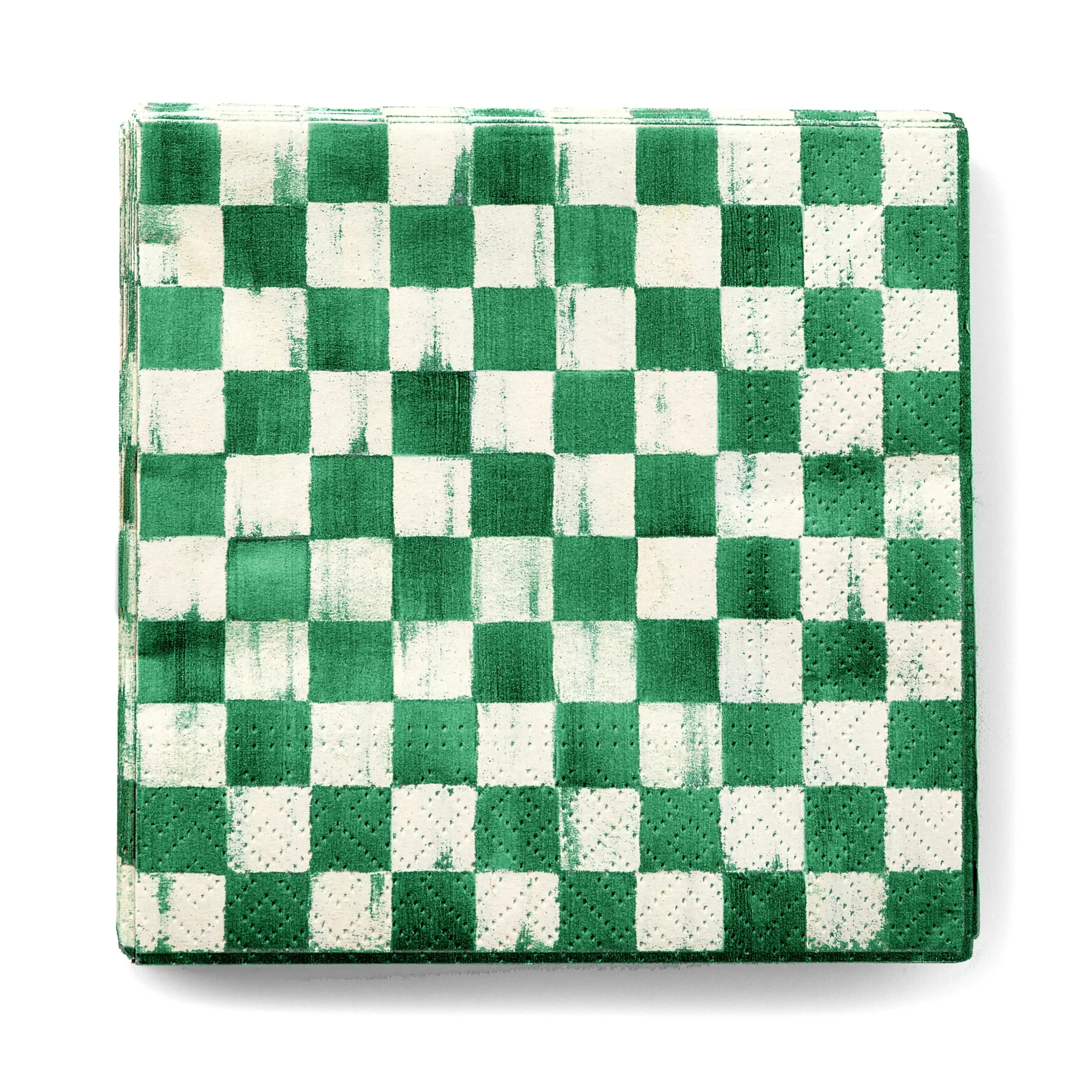 Emerald Check Cocktail Paper Napkins