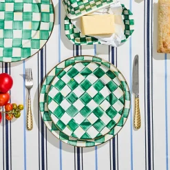 Emerald Check Dinner Plate