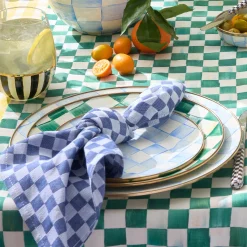 Emerald Check Dinner Plate
