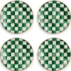 Emerald Check Dinner Plates, Set of 4