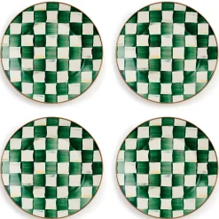 Emerald Check Dinner Plates, Set of 4
