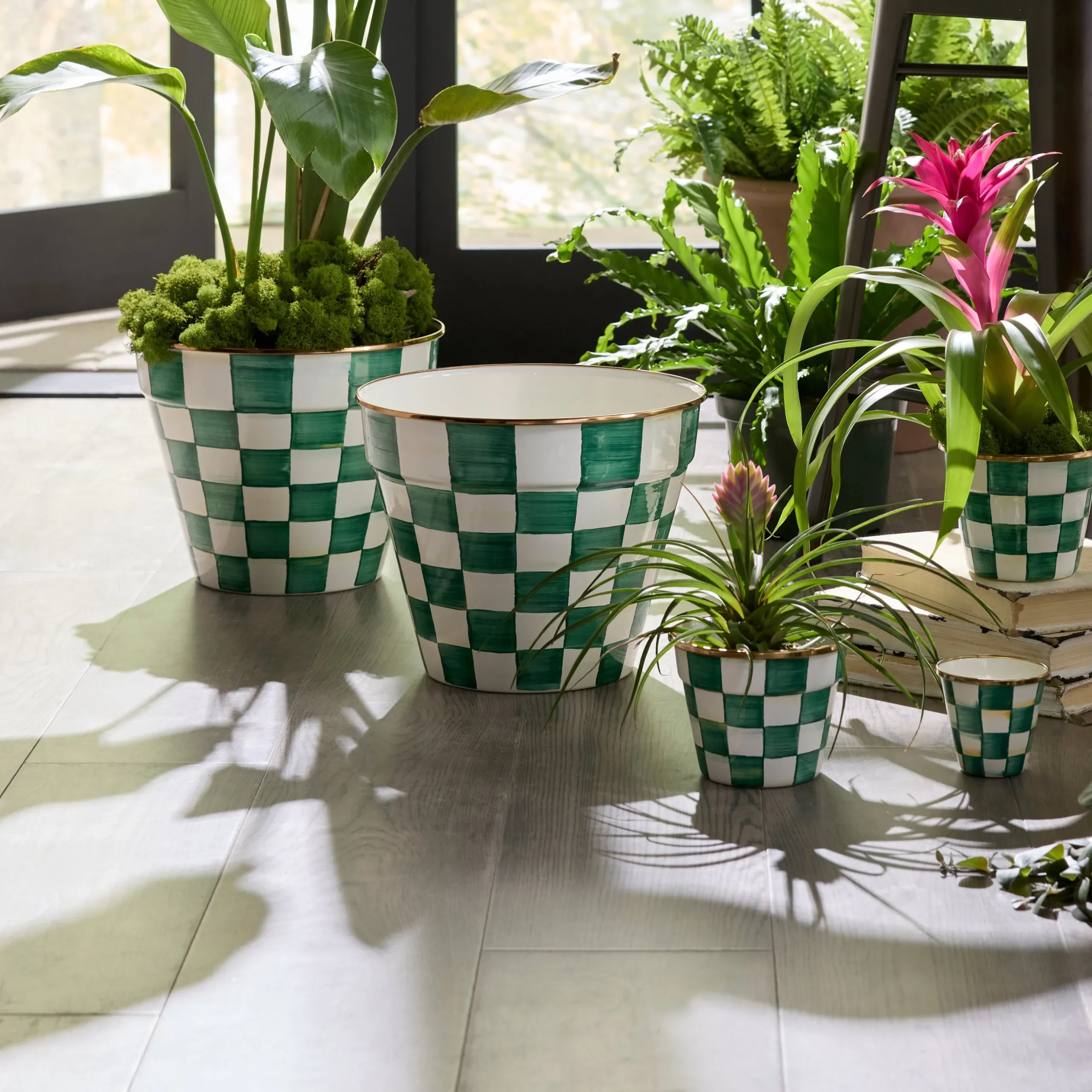 Emerald Check Extra Large Garden Pot