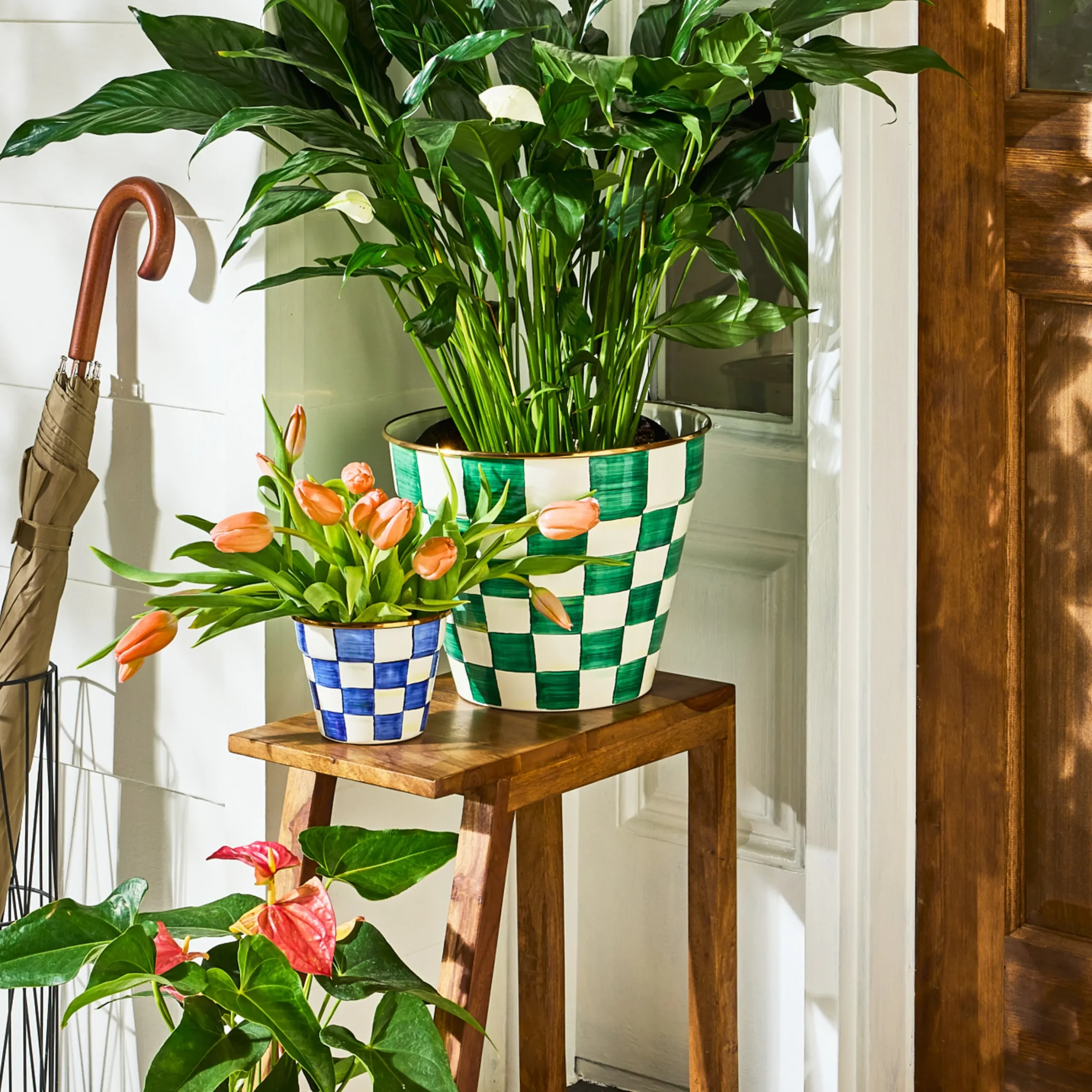 Emerald Check Extra Large Garden Pot
