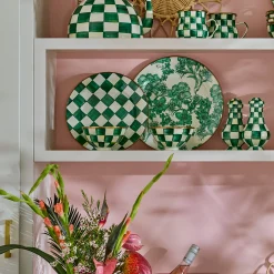 Emerald Check Ice Cream Dish