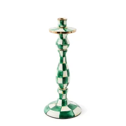 Emerald Check Large Candlestick