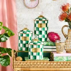 Emerald Check Large Canister
