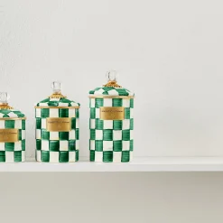 Emerald Check Large Canister