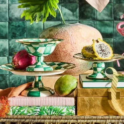 Emerald Check Large Compote