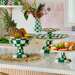 Emerald Check Large Compote