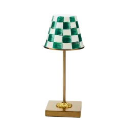 Emerald Check LED Rechargeable Cafe Table Lamp