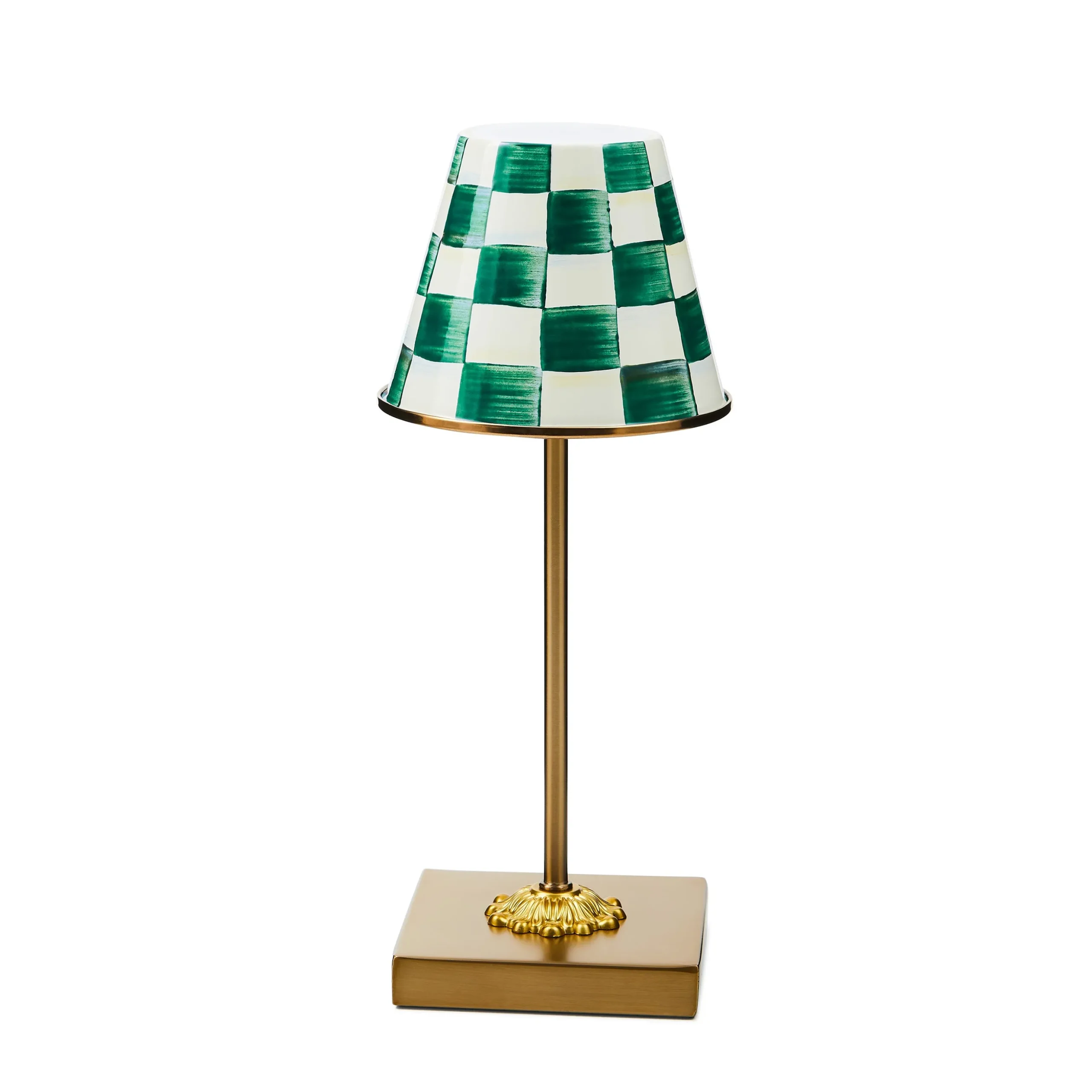 Emerald Check LED Rechargeable Cafe Table Lamp