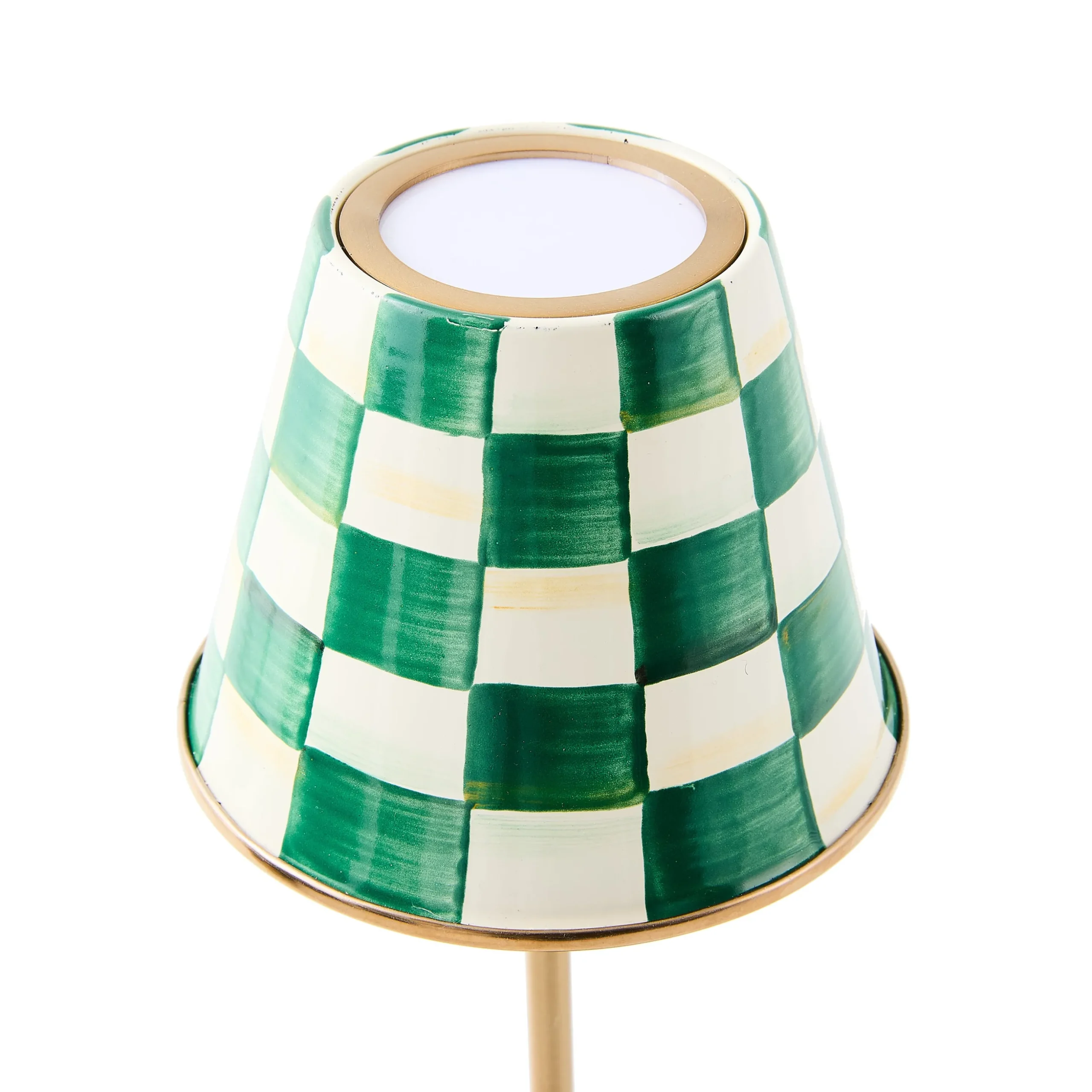 Emerald Check LED Rechargeable Cafe Table Lamp