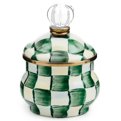 Emerald Check Lidded Sugar Bowl