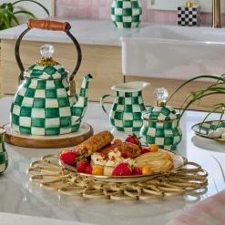 Emerald Check Lidded Sugar Bowl