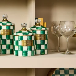 Emerald Check Medium Canister
