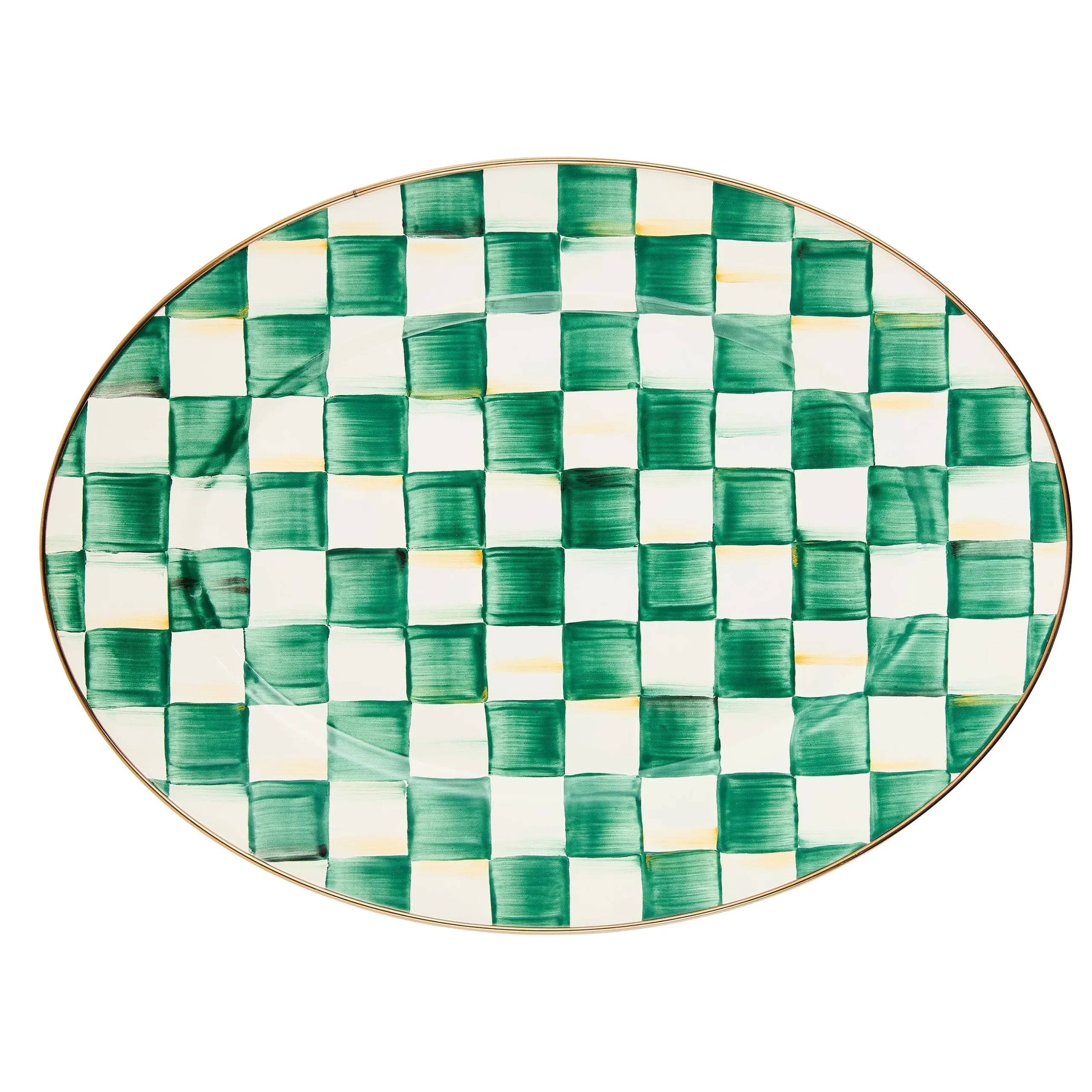 Emerald Check Medium Oval Platter
