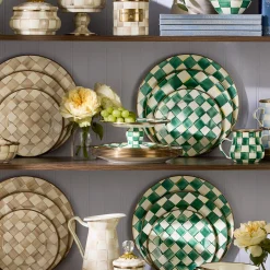 Emerald Check Mini Pedestal Platter