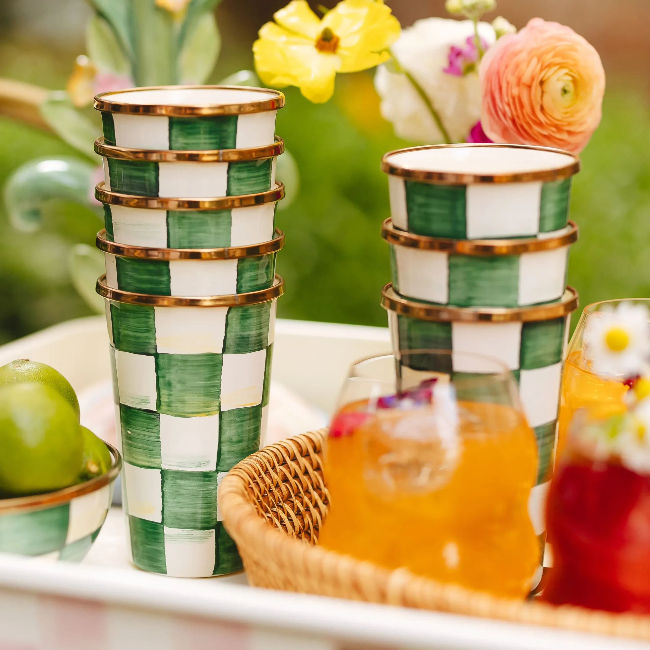 Emerald Check 10 Ounce Tumbler
