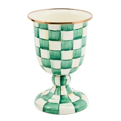 Emerald Check Pedestal Vase