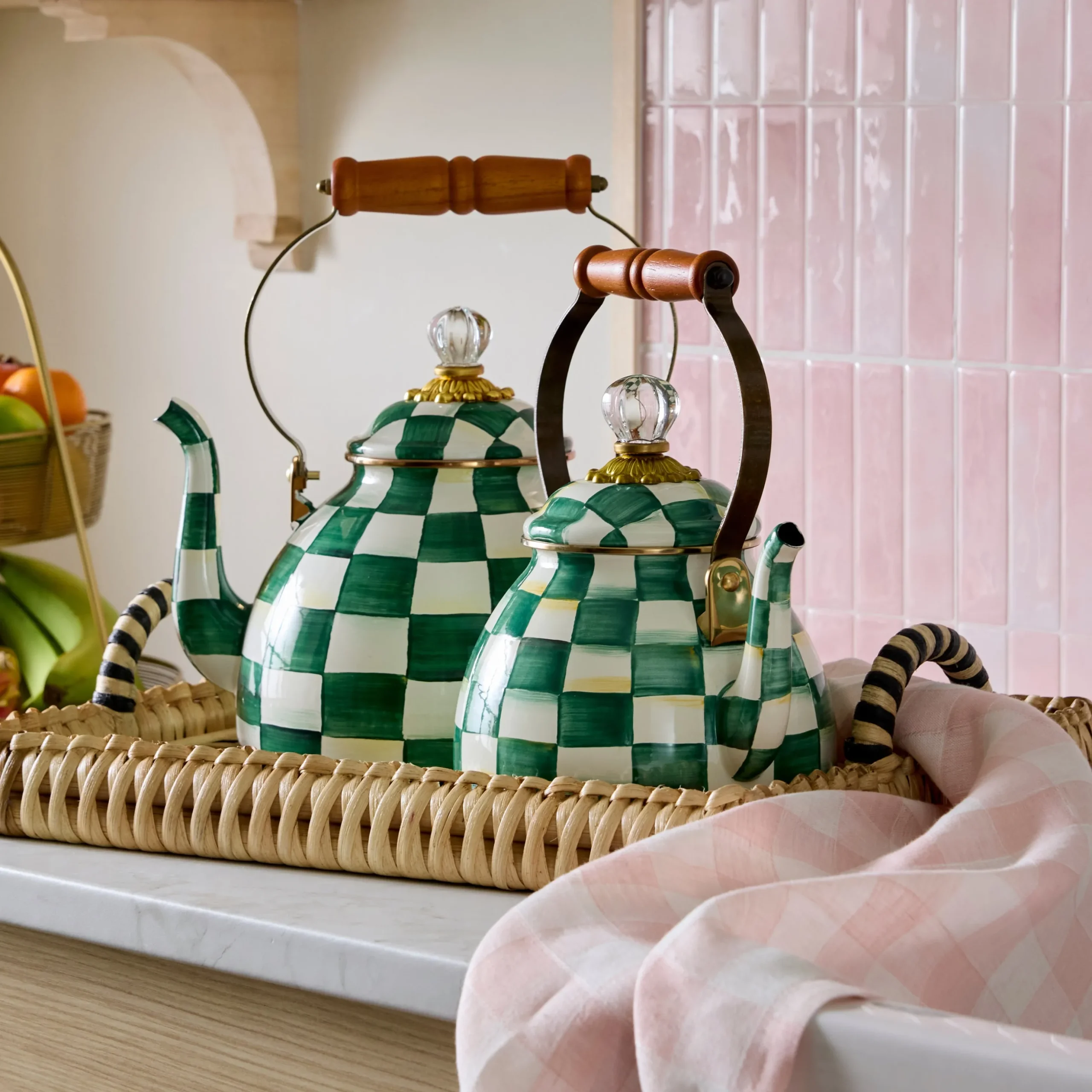 Emerald Check 3 Quart Tea Kettle