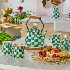 Emerald Check 2 Quart Tea Kettle