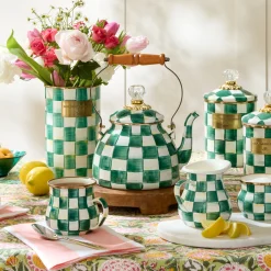 Emerald Check 2 Quart Tea Kettle