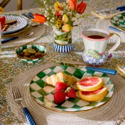 Emerald Check Relish Dish