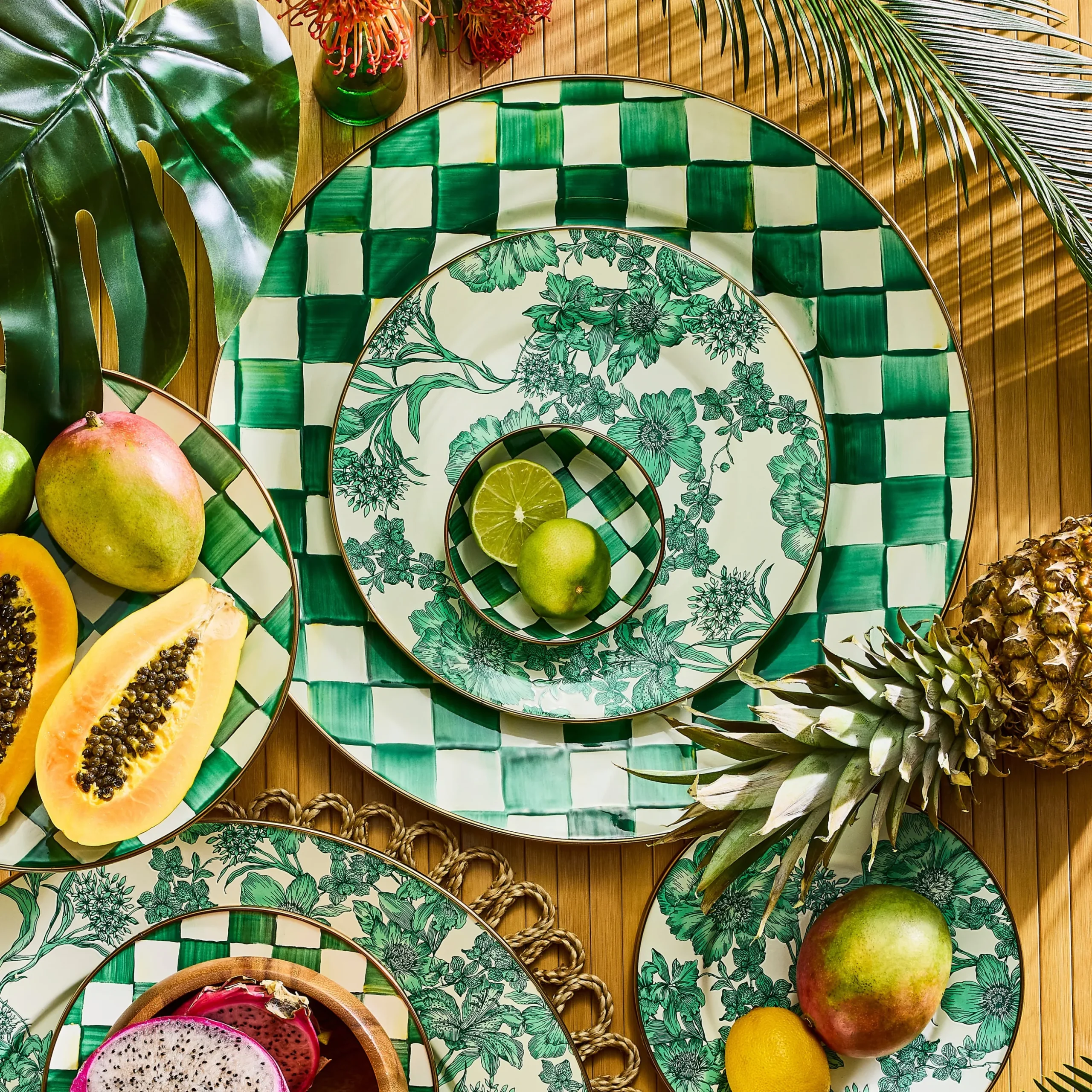 Emerald Check Relish Dish