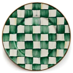 Emerald Check Salad Plate