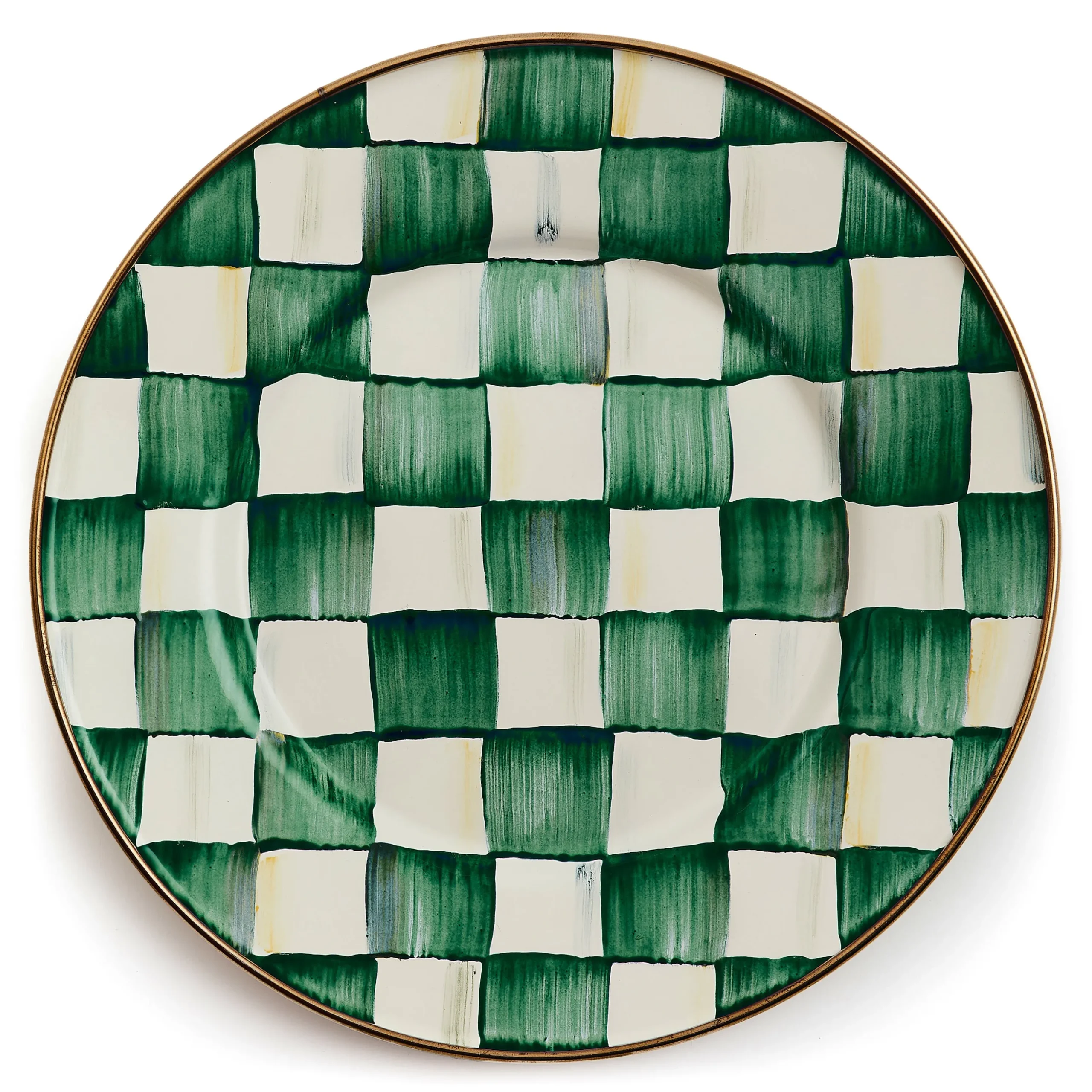 Emerald Check Salad Plate