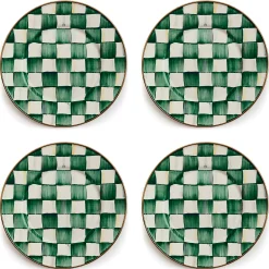 Emerald Check Salad Plates, Set of 4