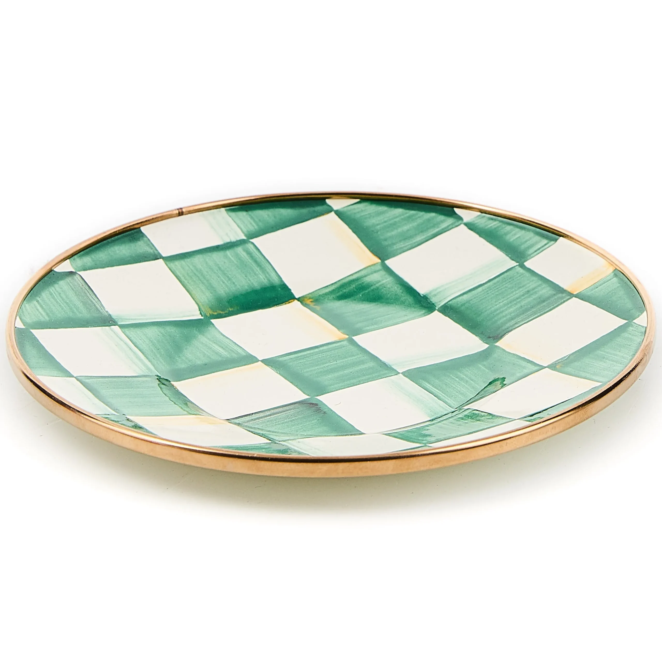 Emerald Check Saucer