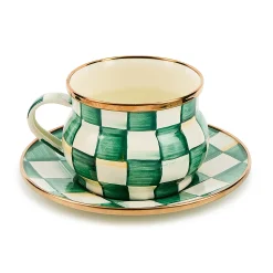Emerald Check Saucer