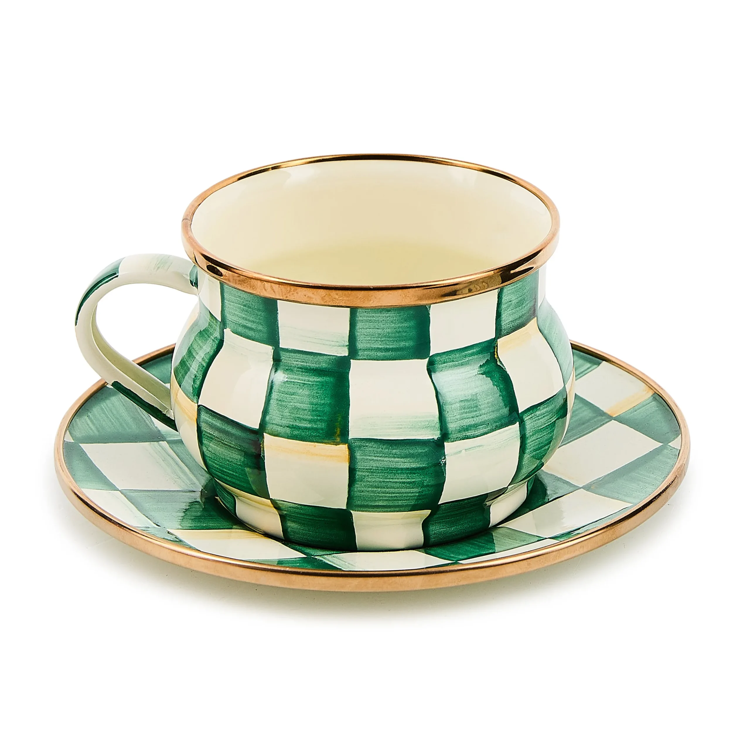 Emerald Check Saucer