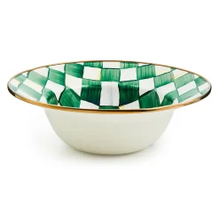 Emerald Check Serving Bowl