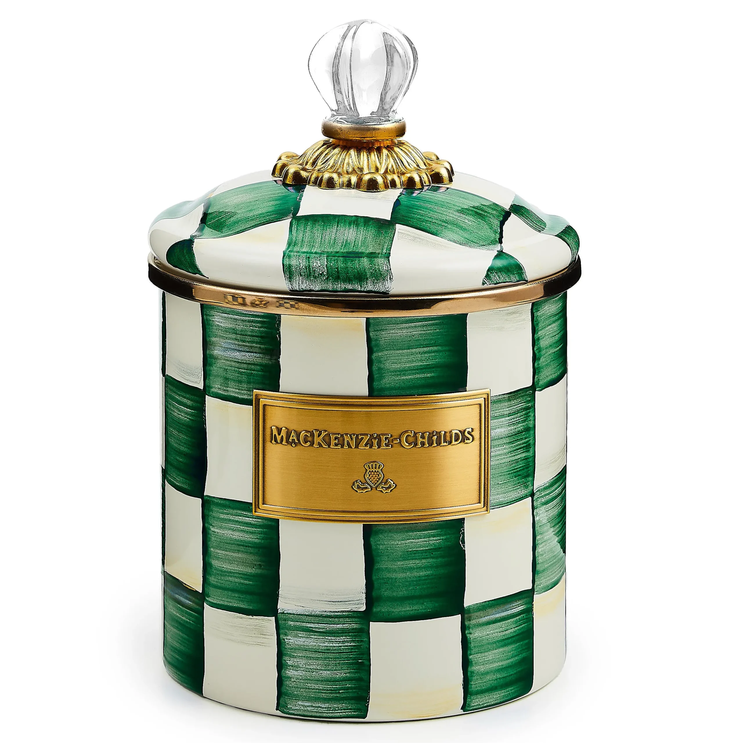 Emerald Check Small Canister