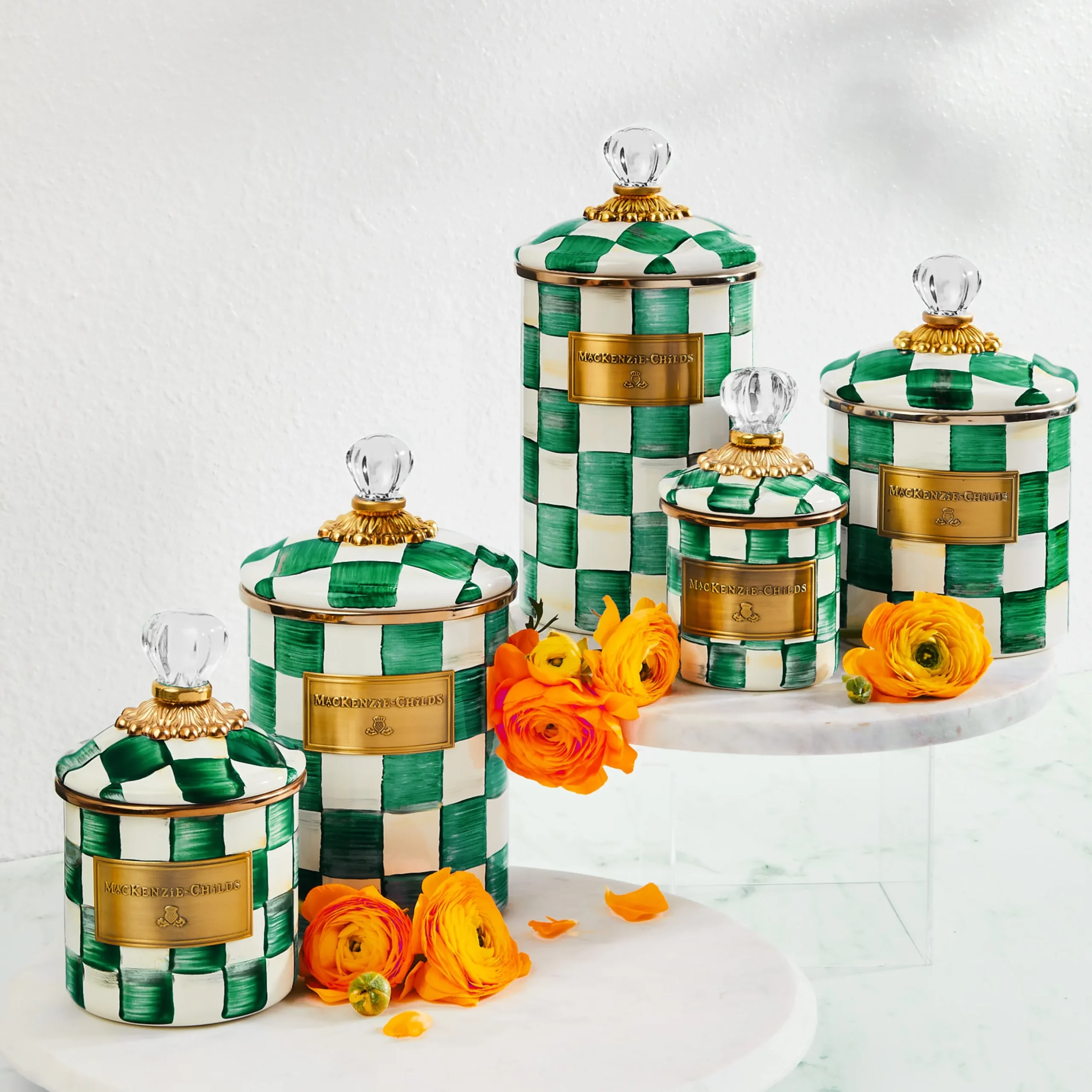 Emerald Check Small Canister