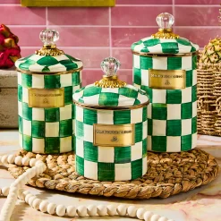 Emerald Check Small Canister