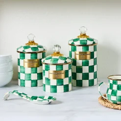 Emerald Check Small Canister