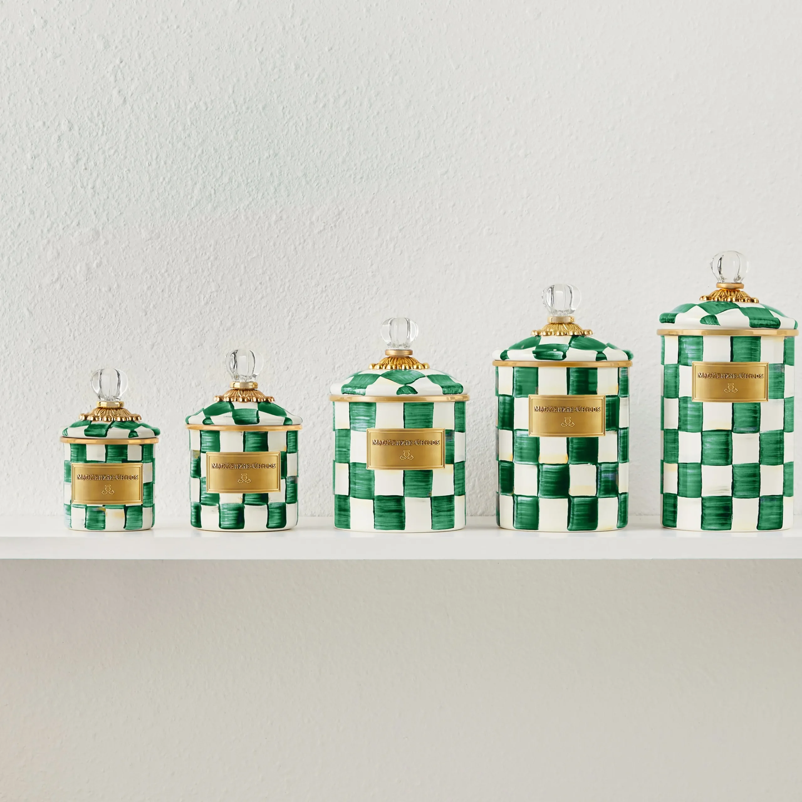 Emerald Check Small Canister