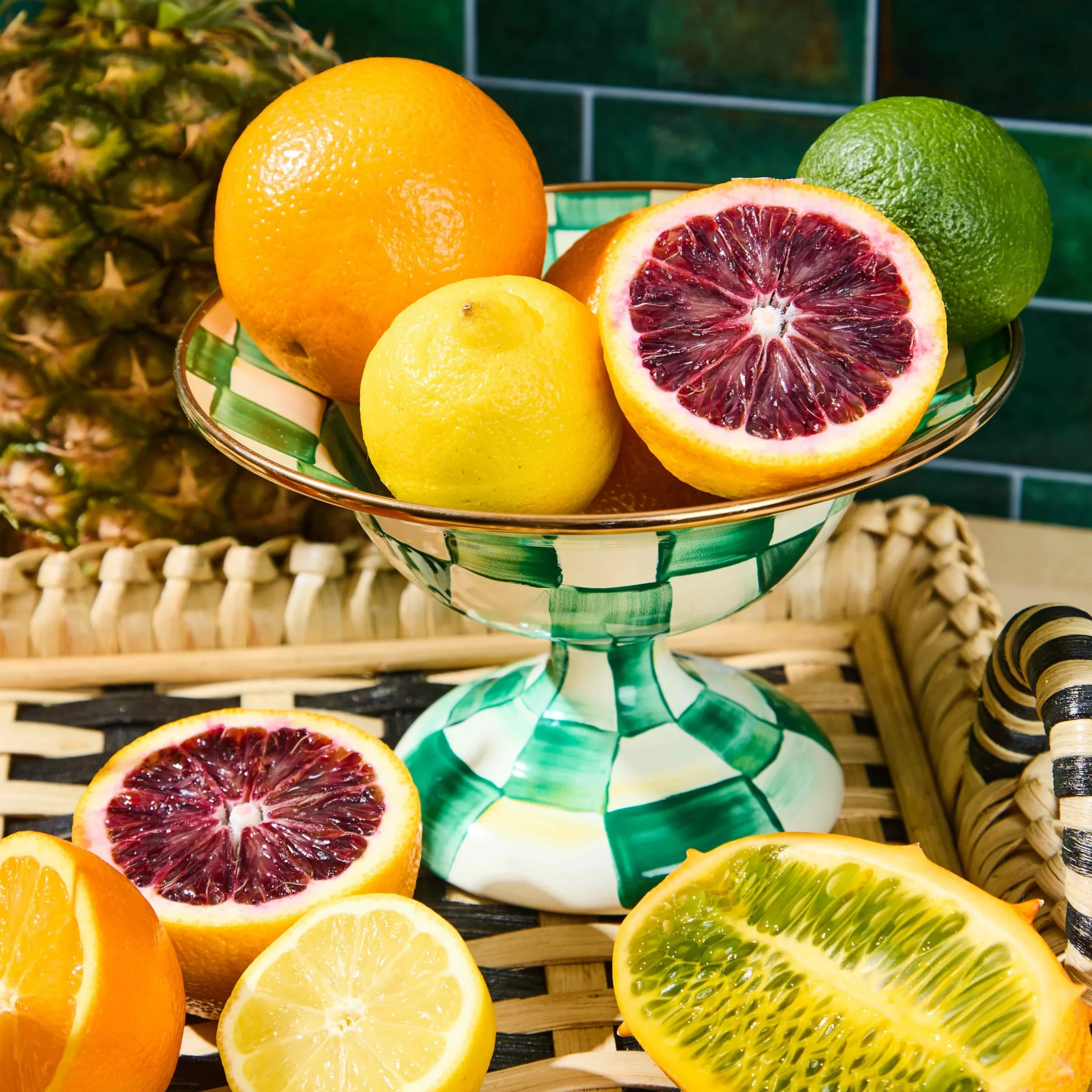 Emerald Check Small Compote